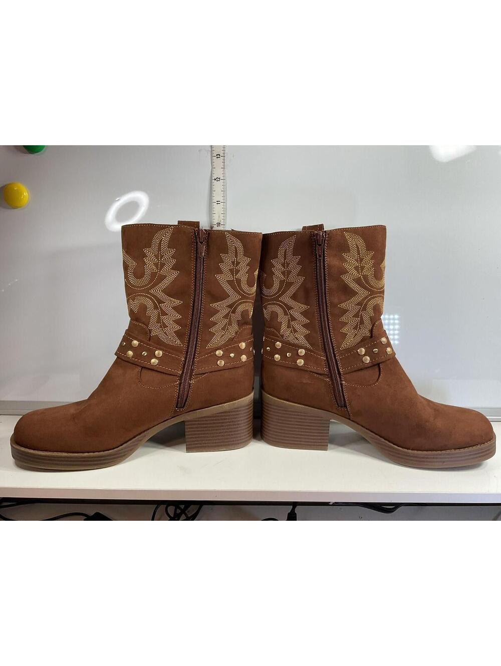 Sun And Stone Norahhf Moto Mid Shaft Zip Up Boots Sz 9 NEW